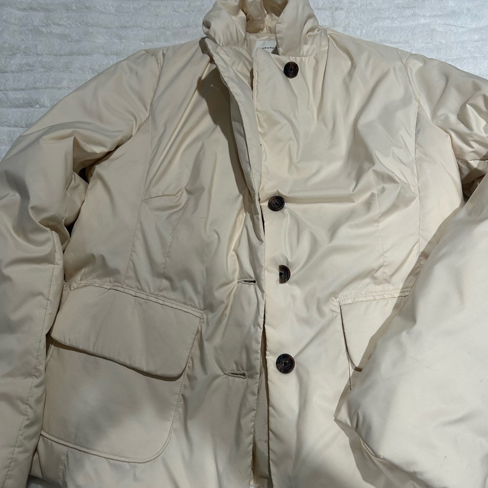 Banana Republic Cream Puffer Jacket